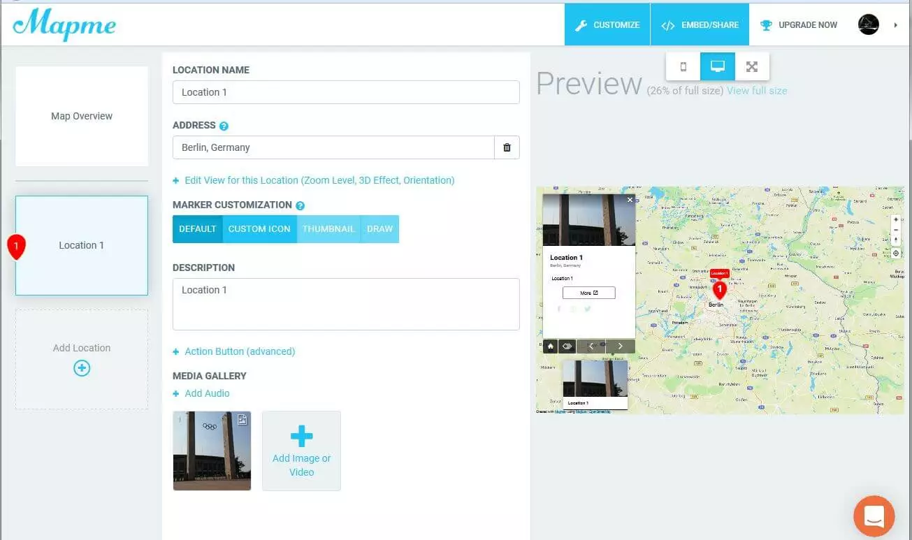 Bild: User-Interface von Mapme