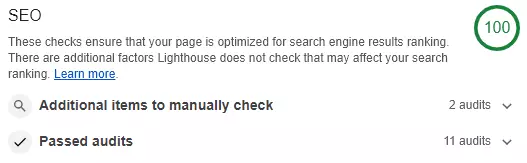 Bild: SEO-Analyse in Google Lighthouse