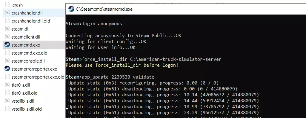 „American Truck Simulator“-Server installieren via SteamCMD Bild: „American Truck Simulator“-Server installieren via SteamCMD