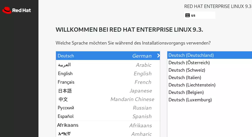 RHEL-9-Install-Sprache Bild: RHEL-9-Install-Sprache