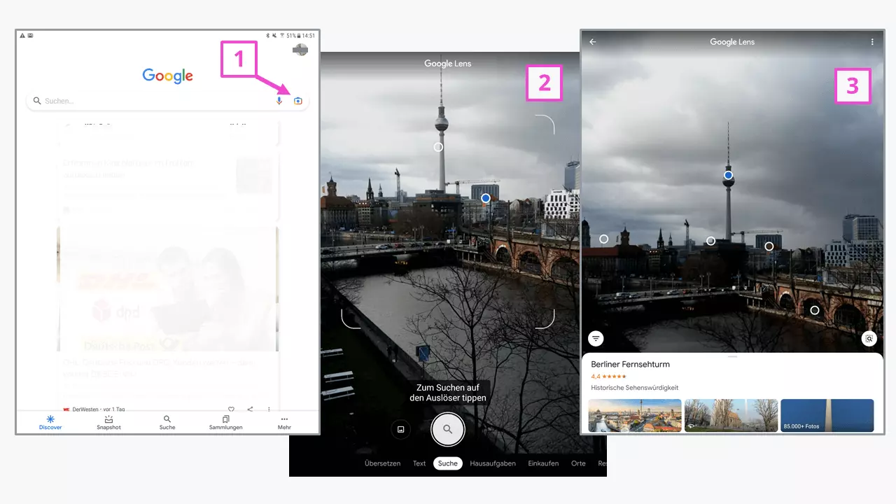 Bild: Rückwärts-Bildersuche: Google Images auf einem Android-Gerät aufrufen