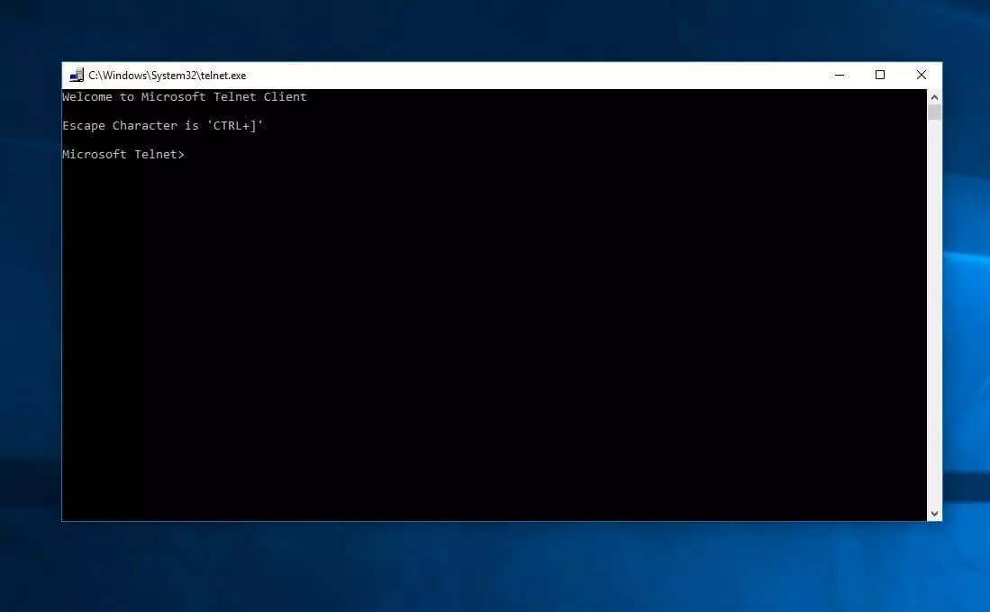 Bild: Microsoft Telnet-Client in Windows 10
